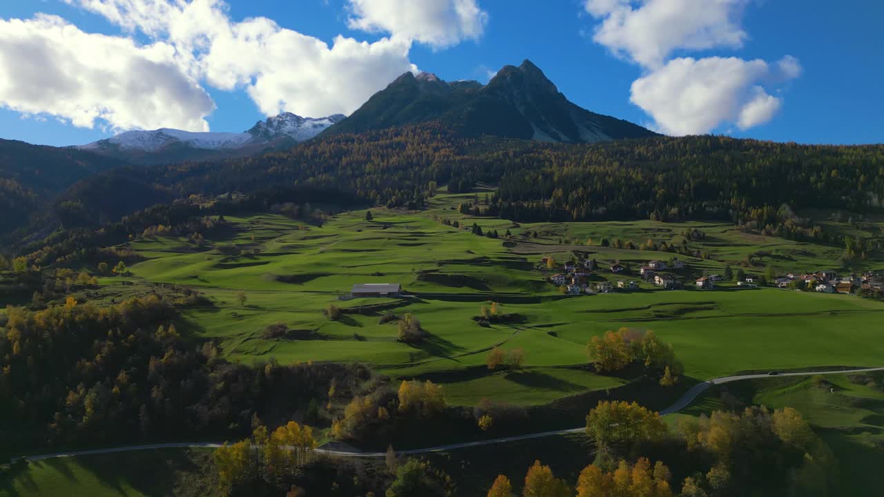 瑞士乡村景色的空中摄影摄影视频素材