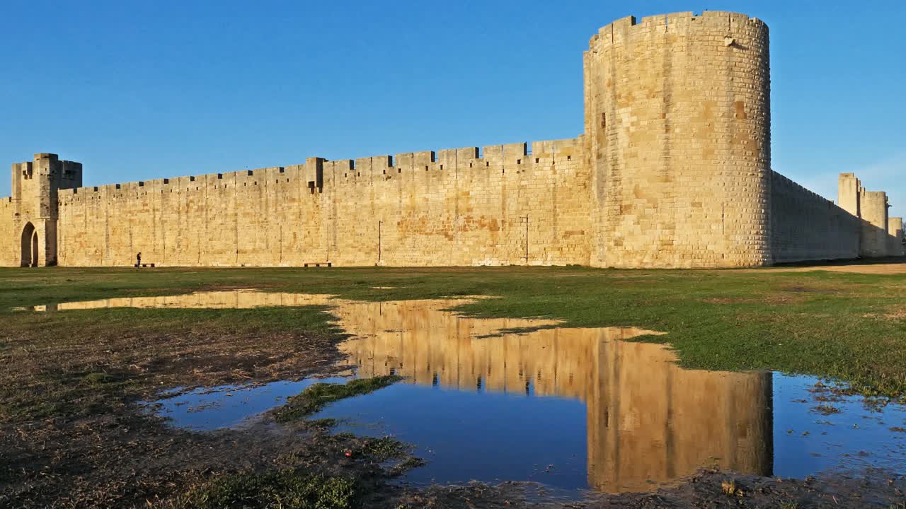 Aigues Mortes, Gard，欧西坦语，法国视频素材