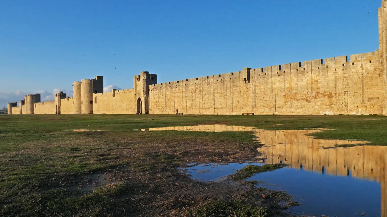 Aigues Mortes, Gard，欧西坦语，法国视频素材