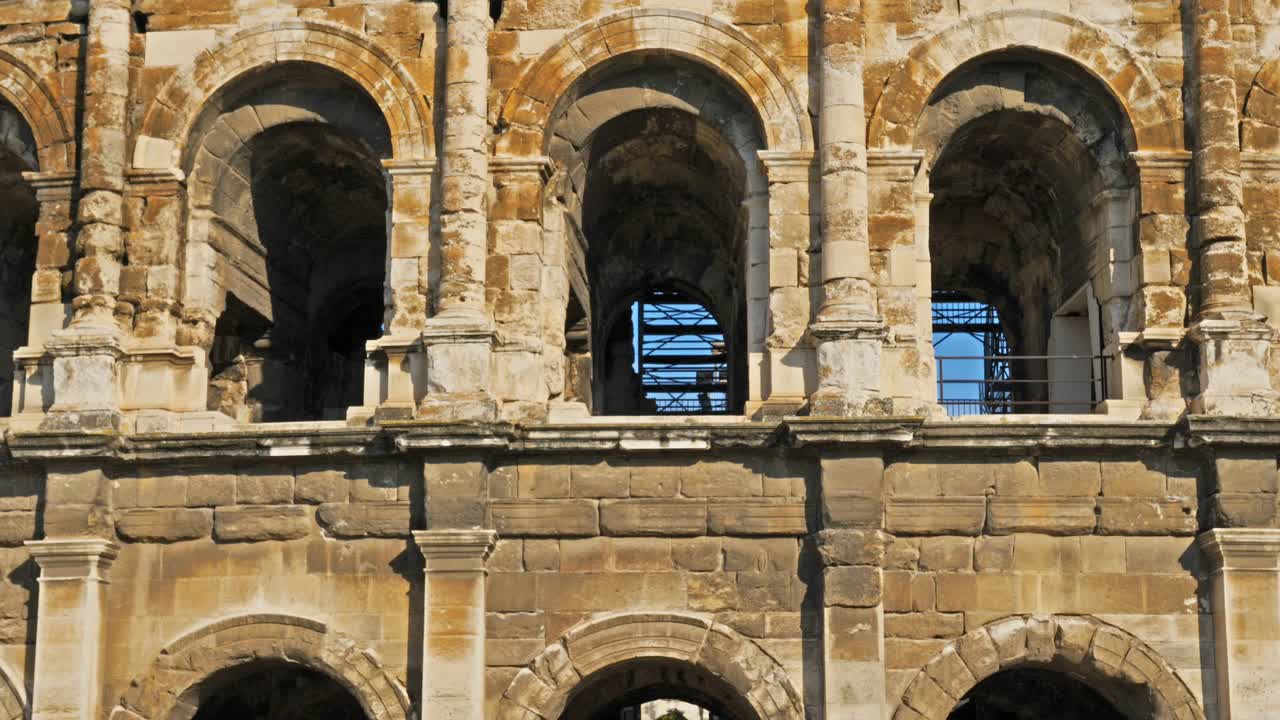 The Roman arena Nîmes,Gard,Occitanie, France视频素材