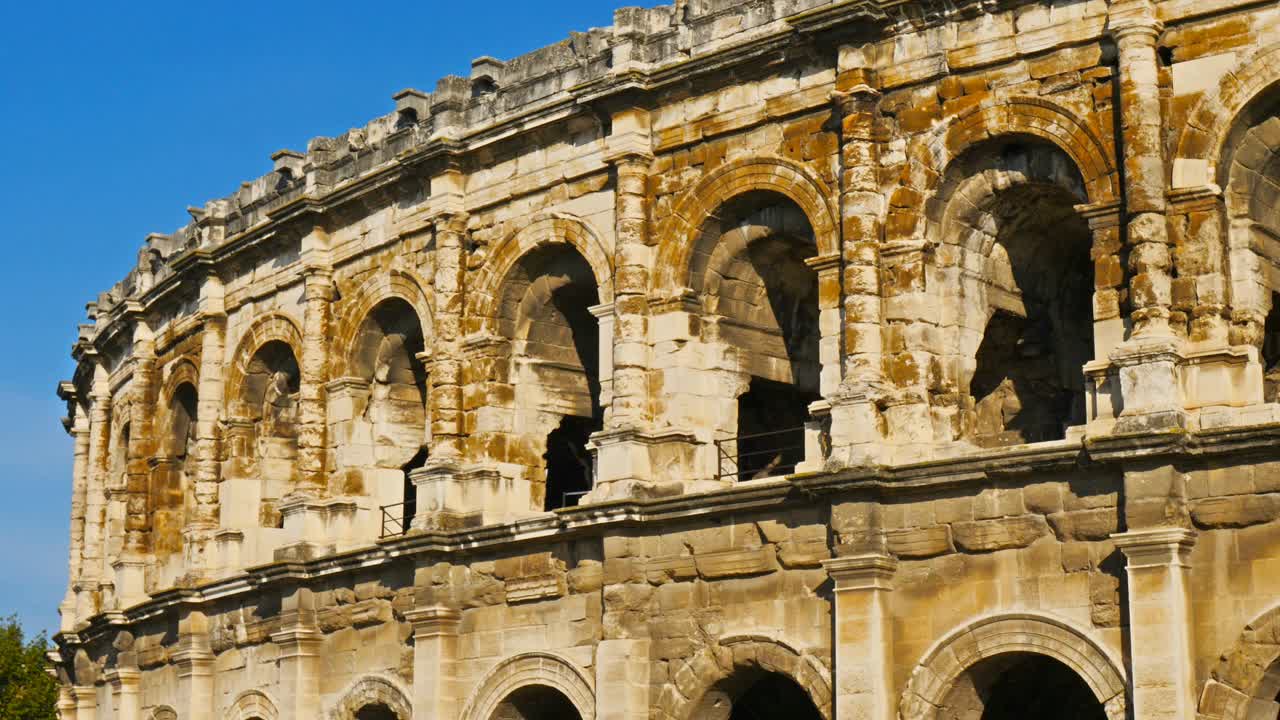 The Roman arena Nîmes,Gard,Occitanie, France视频素材