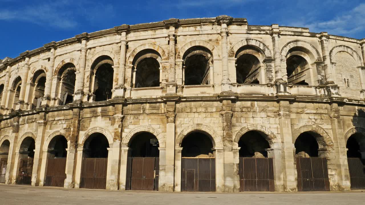 The Roman arena Nîmes,Gard,Occitanie, France视频素材