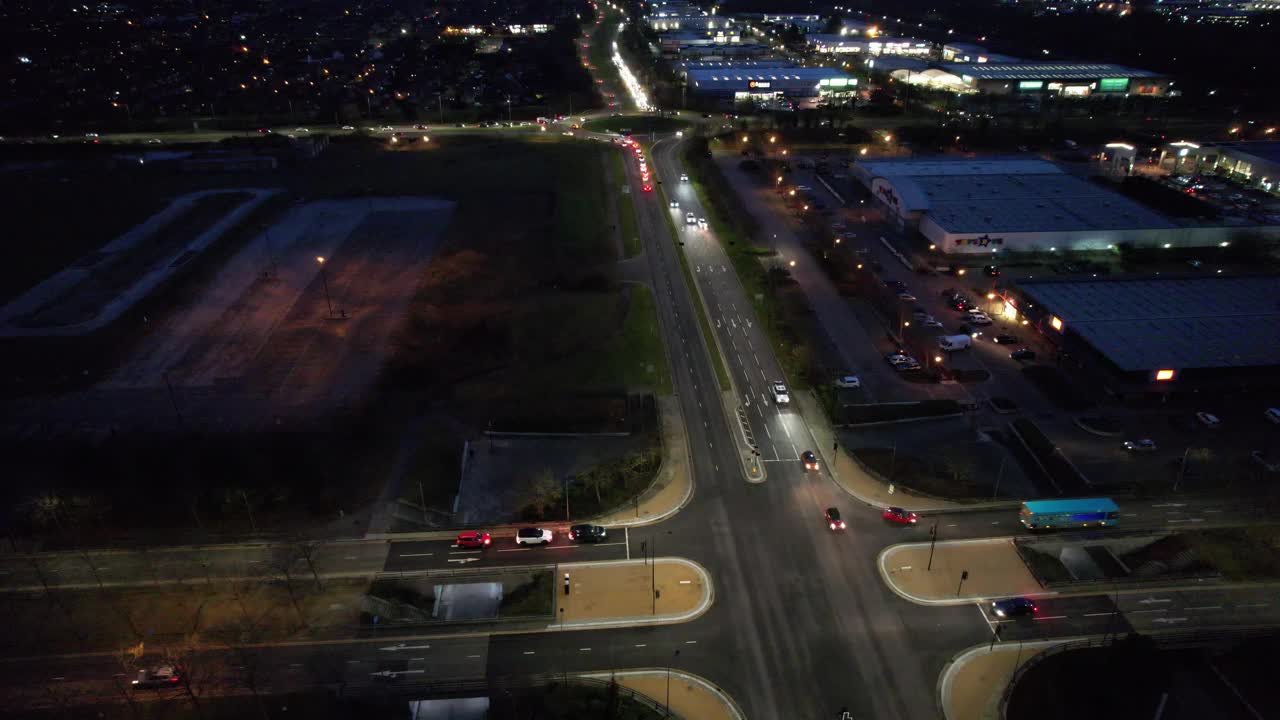 夜光城市的鸟瞰图视频素材