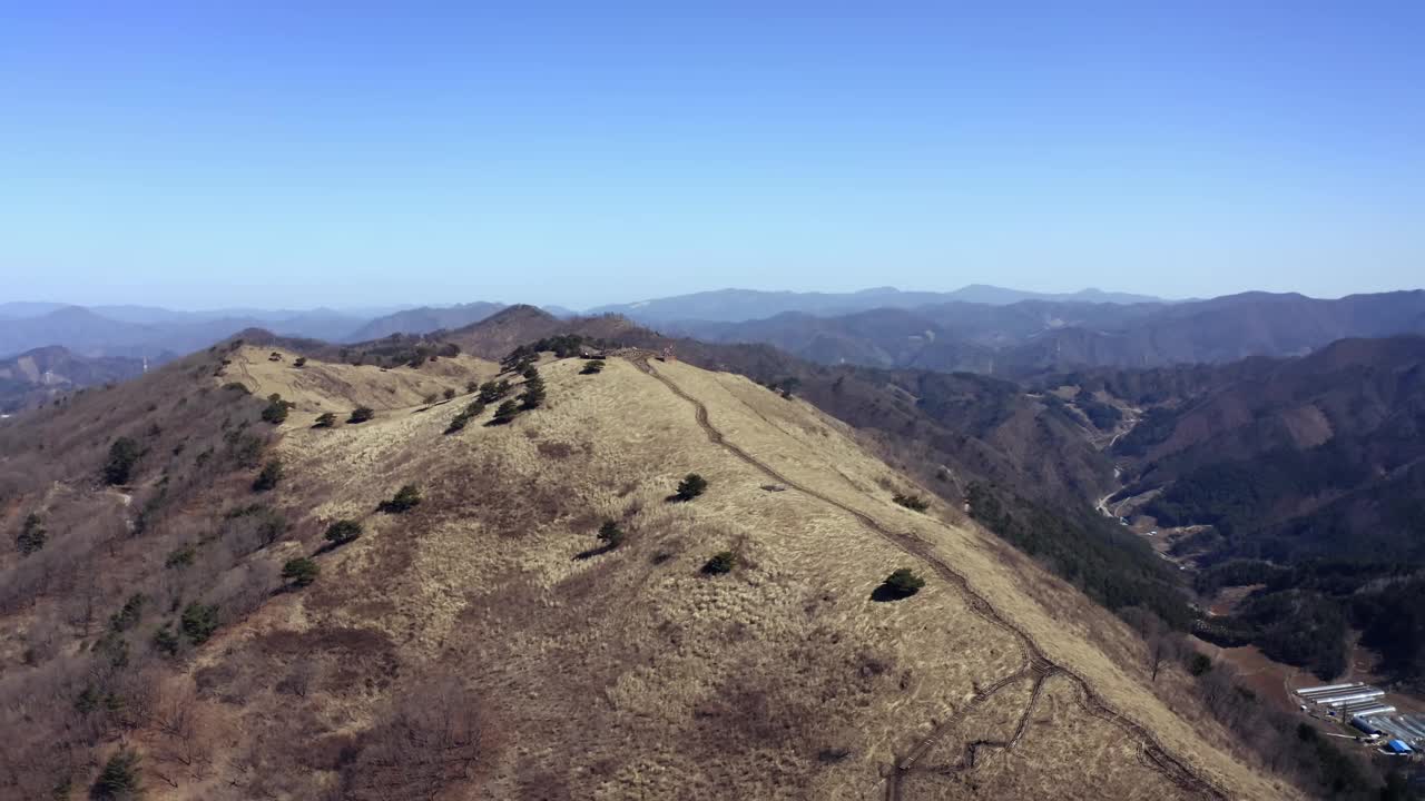 韩国江原道旌善郡明东山的顶级风景视频素材