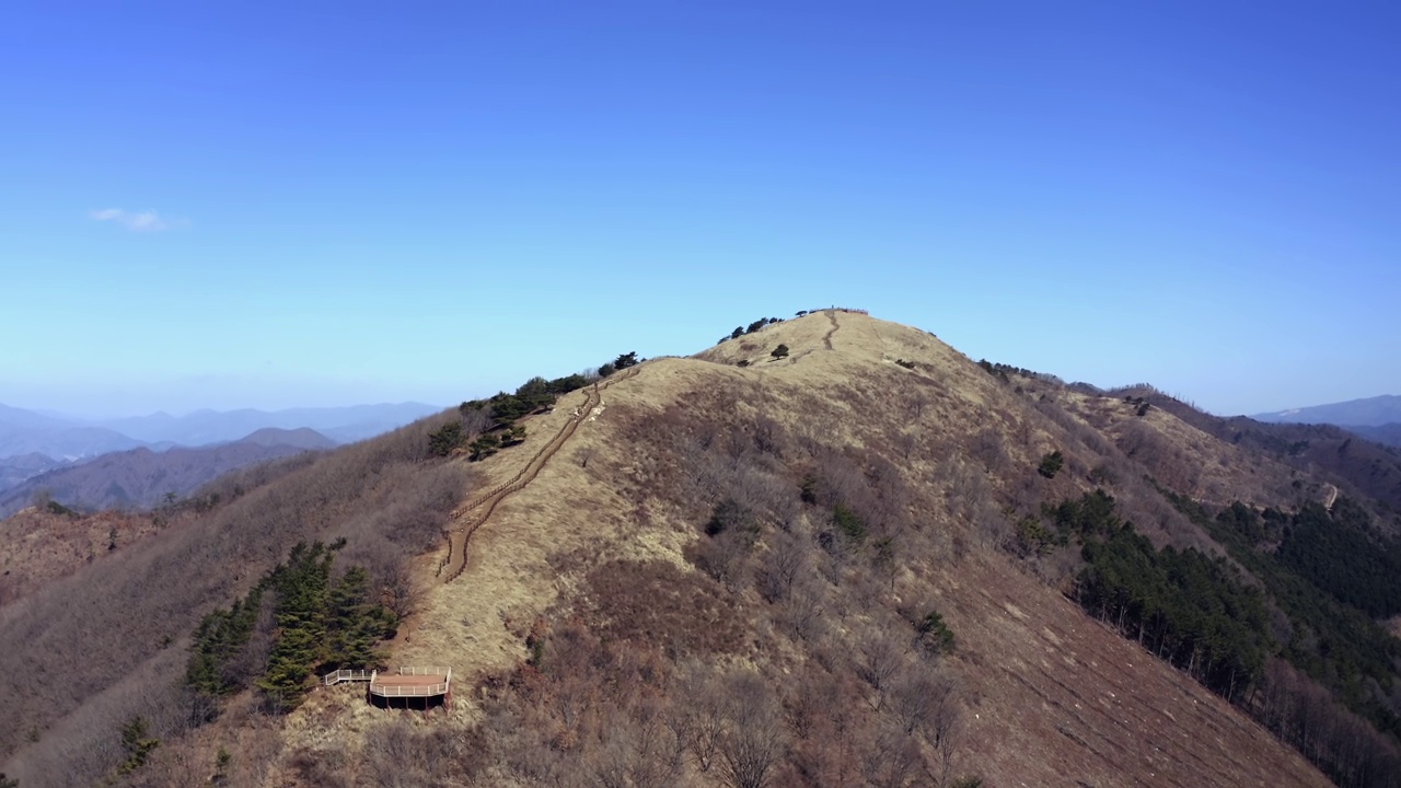 韩国江原道旌善郡明东山的顶级风景视频素材