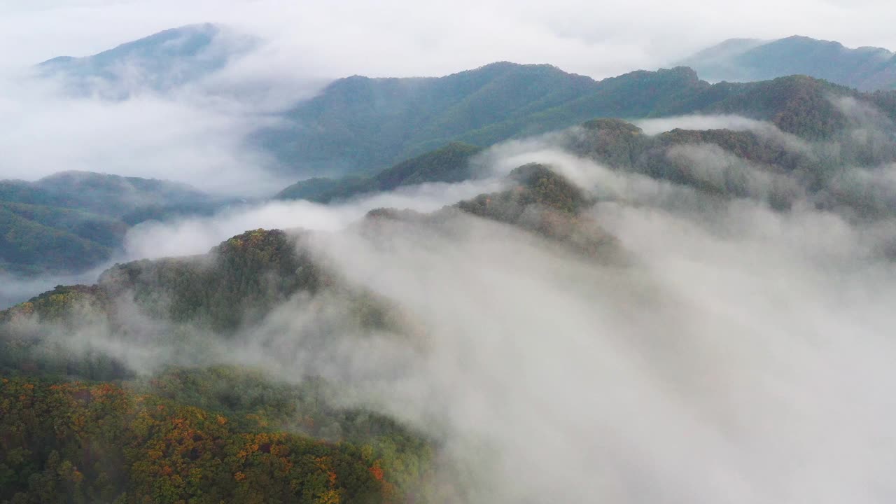 自然风景-云海/加平郡，京畿道，韩国视频素材