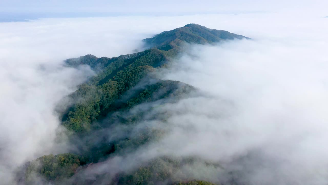 自然风景-云海/加平郡，京畿道，韩国视频素材