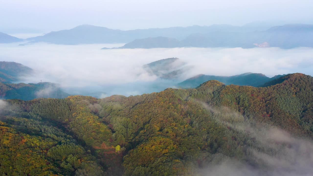 自然风景-云海/加平郡，京畿道，韩国视频素材