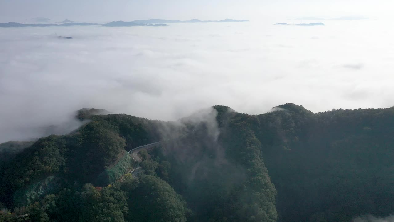 自然风景-云海/加平郡，京畿道，韩国视频素材