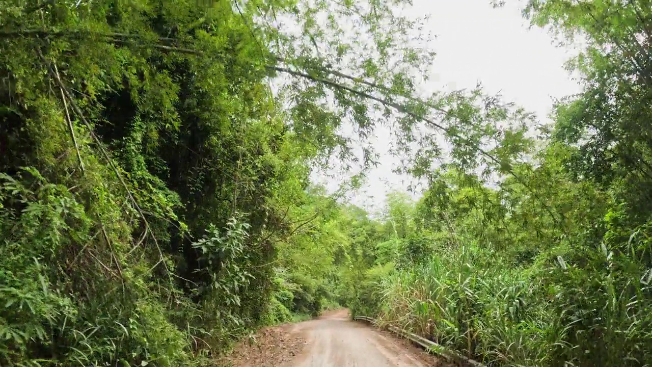 Pov汽车在越野路上行驶，声称是山顶视频素材