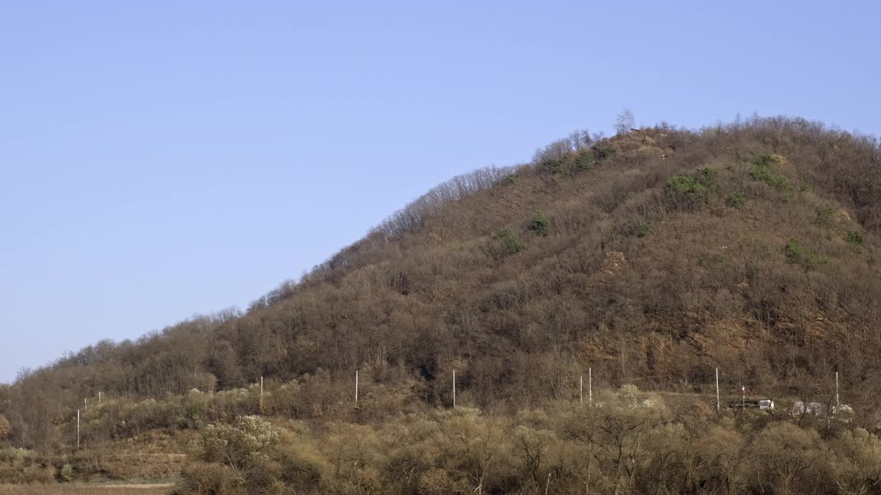 韩国江原道铁原郡雪山的自然风光视频素材