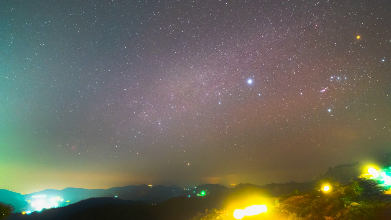 夜空、银河和自然风光/泰国清迈视频素材