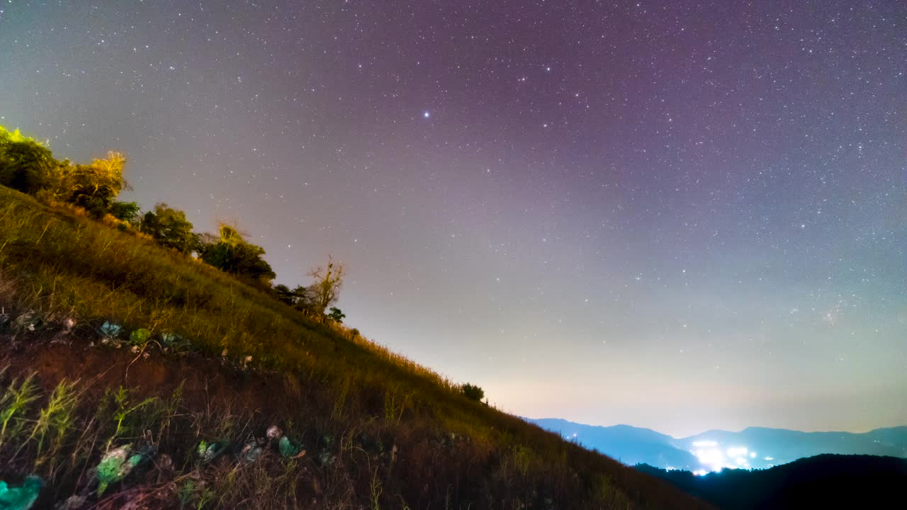 夜空、银河和自然风光/泰国清迈视频素材