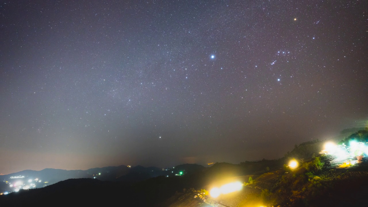 夜空、银河和自然风光/泰国清迈视频素材