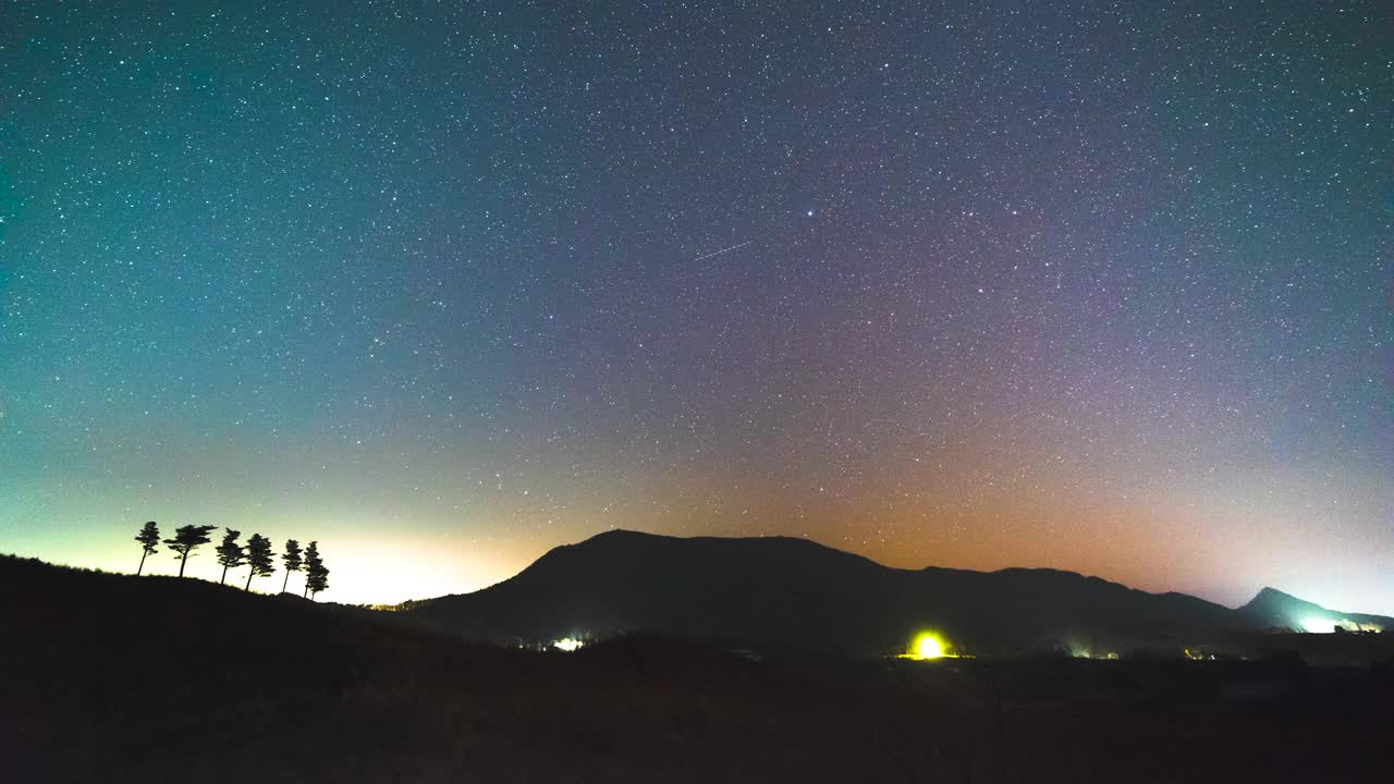 夜空、银河和自然风光/韩国江原道高城郡视频素材