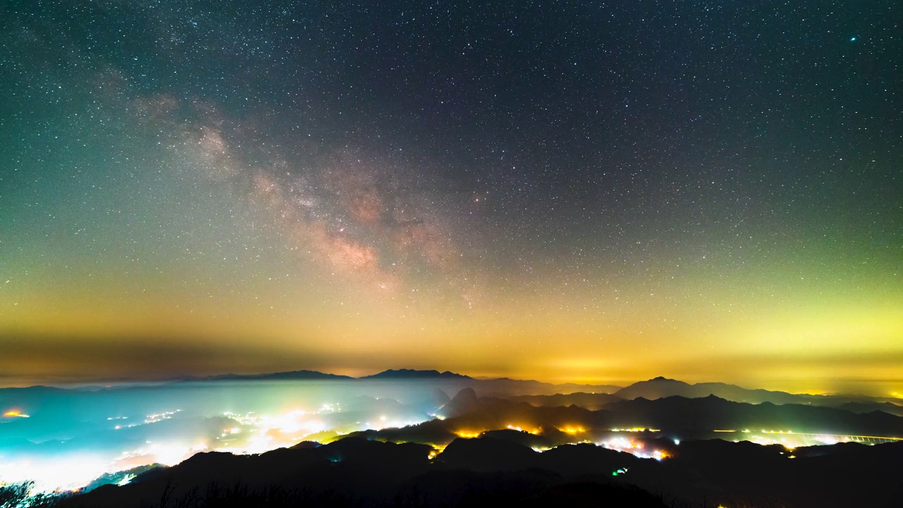 夜空、银河和自然风光/韩国全北济南郡视频素材