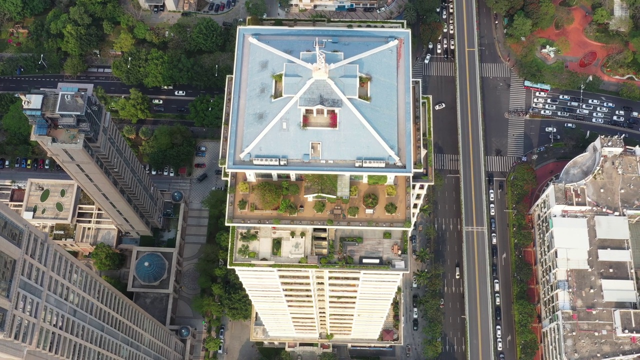 城市建筑屋顶花园视频素材