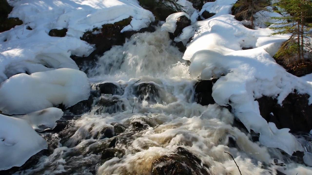 Rapids in Kemppilän Myllykoski, Ruokolahti Finland视频素材