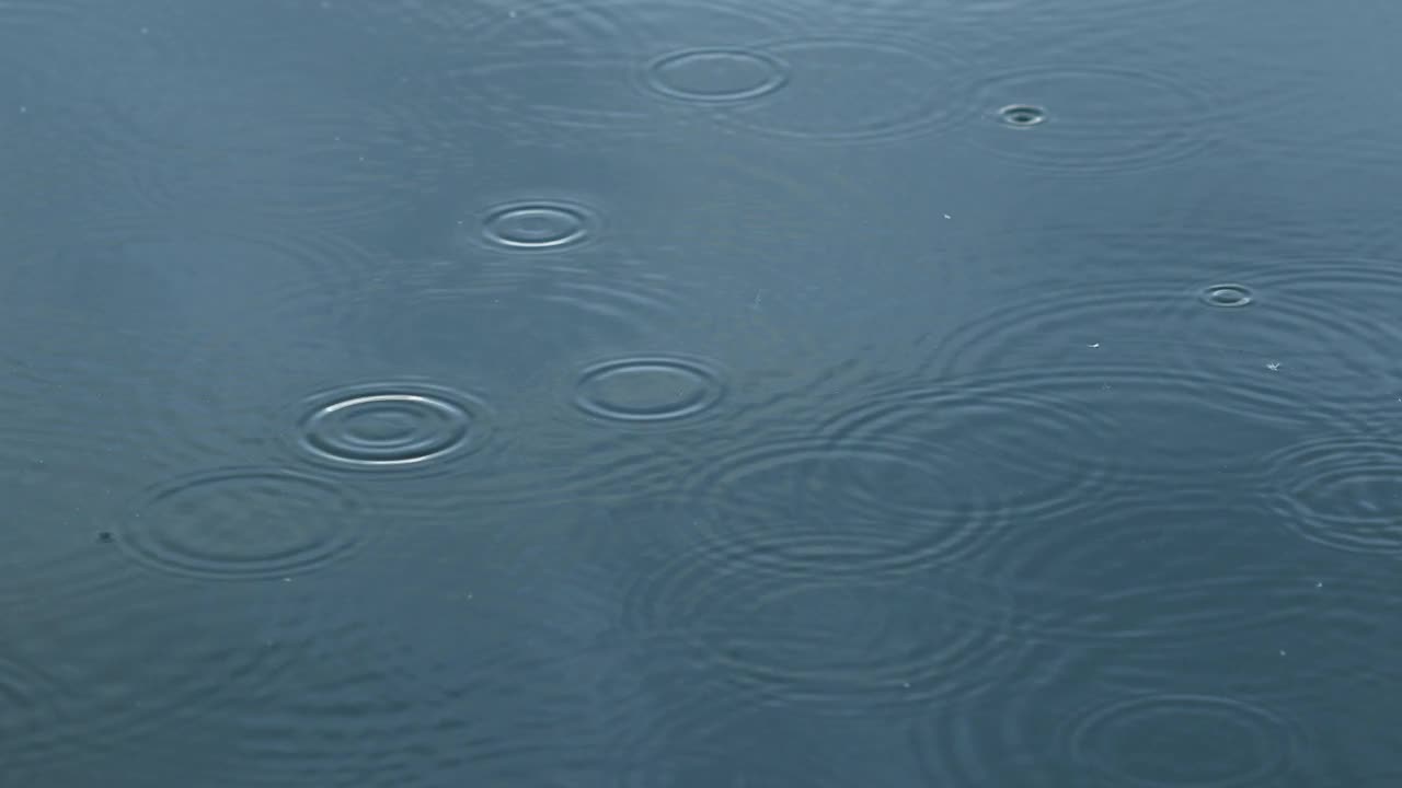 水面上的雨背景视频素材