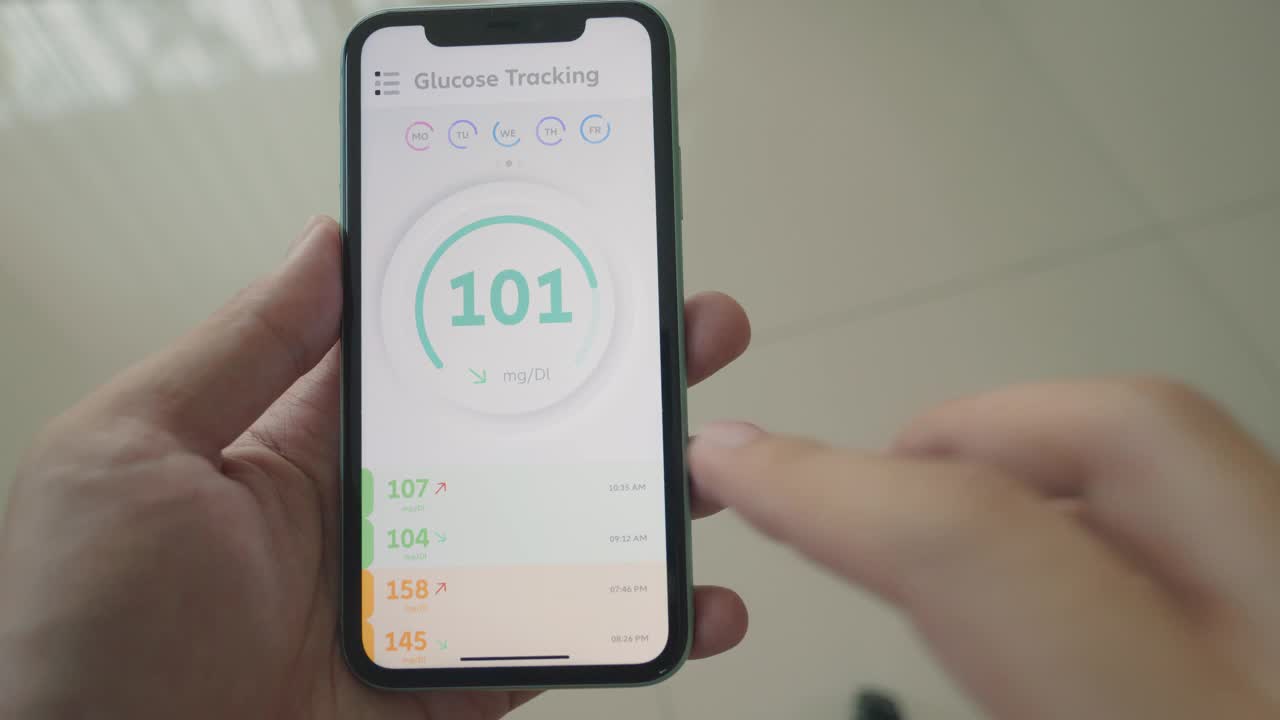 移动应用的血糖监测视频素材