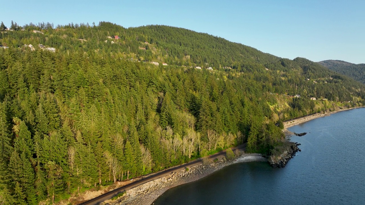 崛起景观Chuckanut山和湾Whatcom县华盛顿美国视频素材