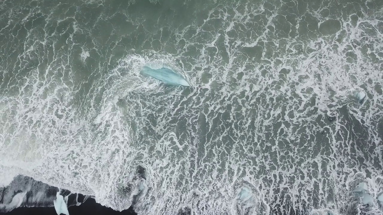 Jokulsarlon钻石海滩无人机视频素材