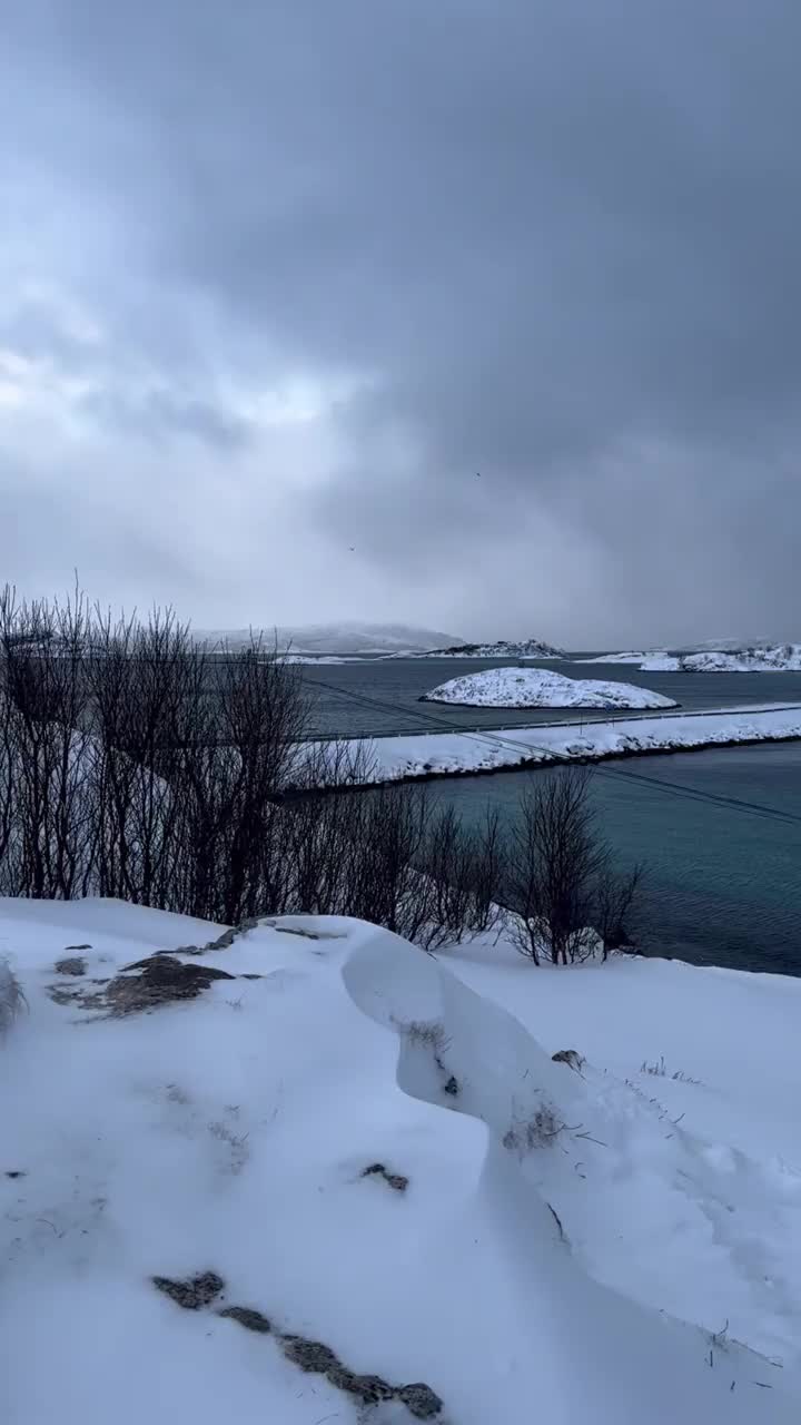 挪威特罗姆瑟美丽的雪景视频素材