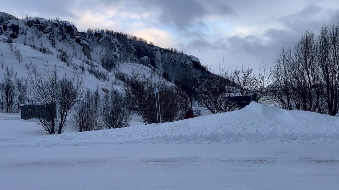 挪威特罗姆瑟美丽的雪景视频素材