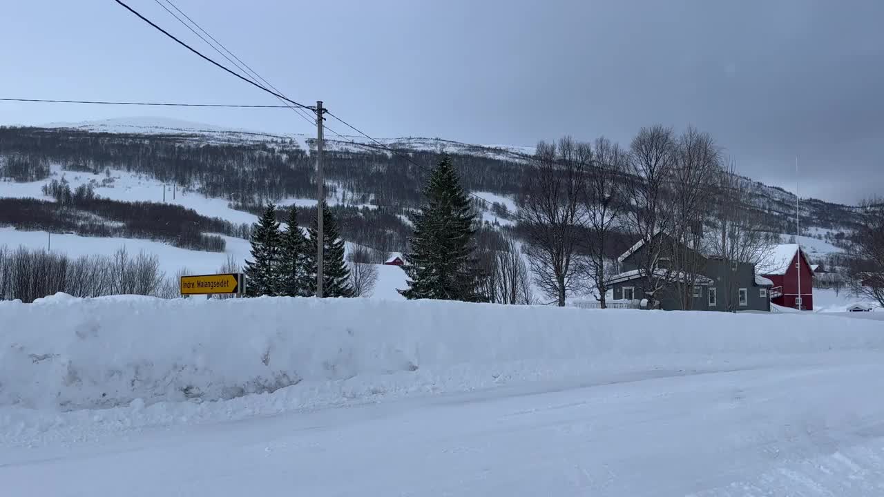 挪威特罗姆瑟美丽的雪景视频素材