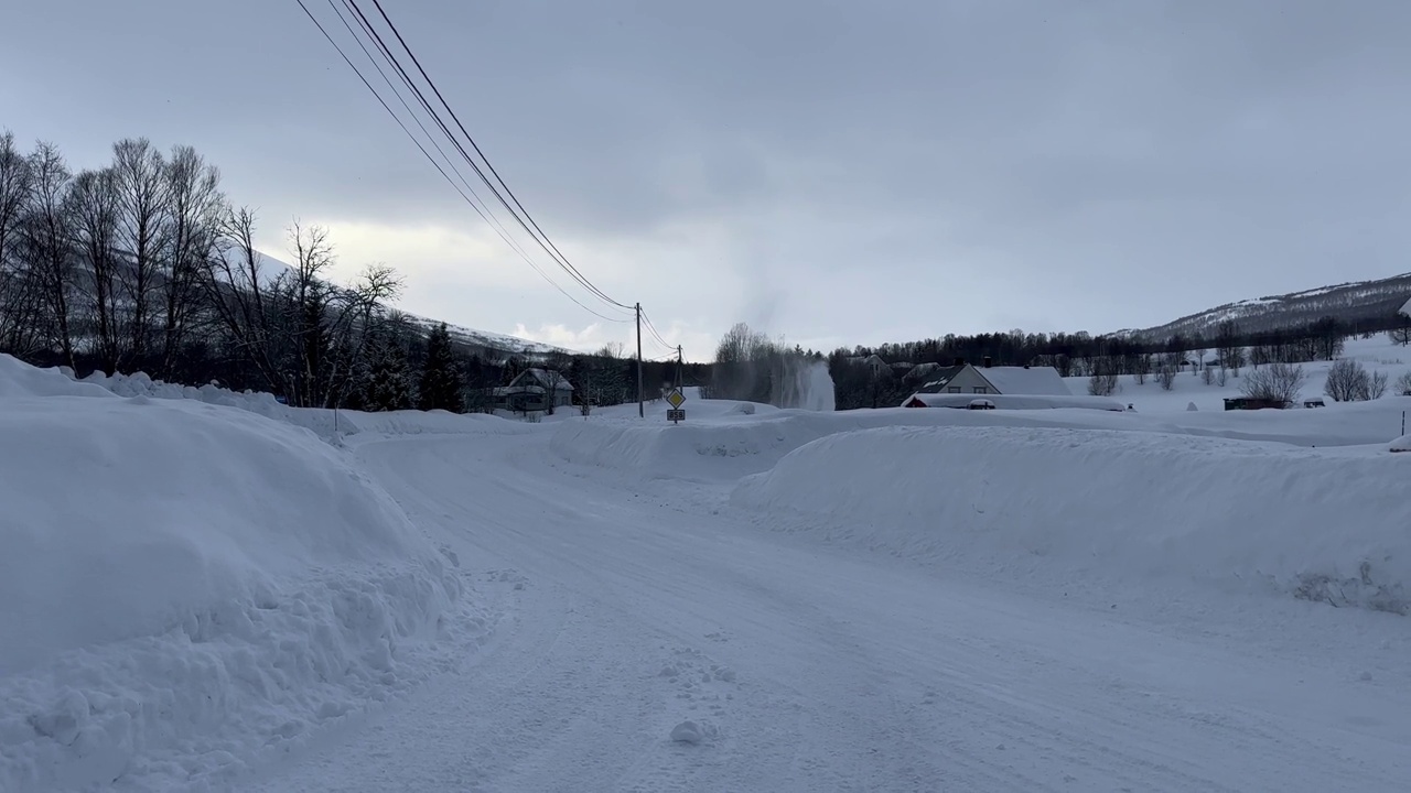 挪威特罗姆瑟美丽的雪景视频素材