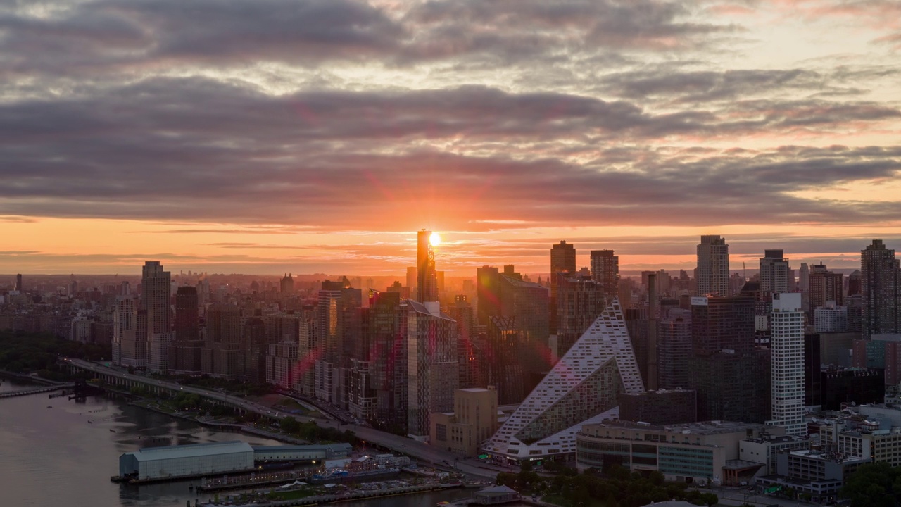 日出时的纽约市景视频素材