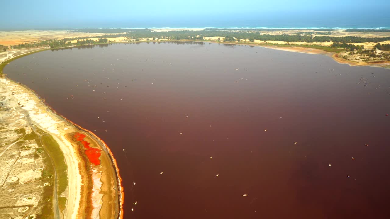 雷特巴湖风景/塞内加尔，非洲视频素材