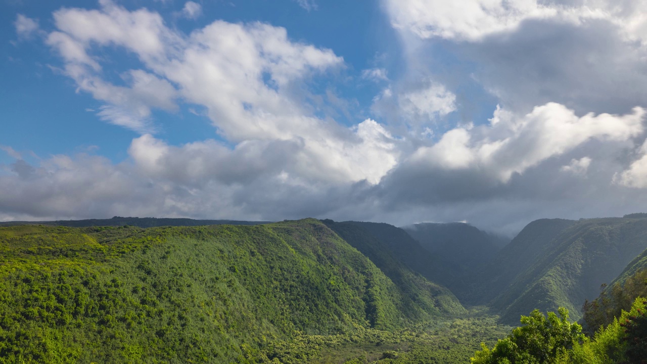 夏威夷大岛波洛卢山谷的时间流逝视频素材