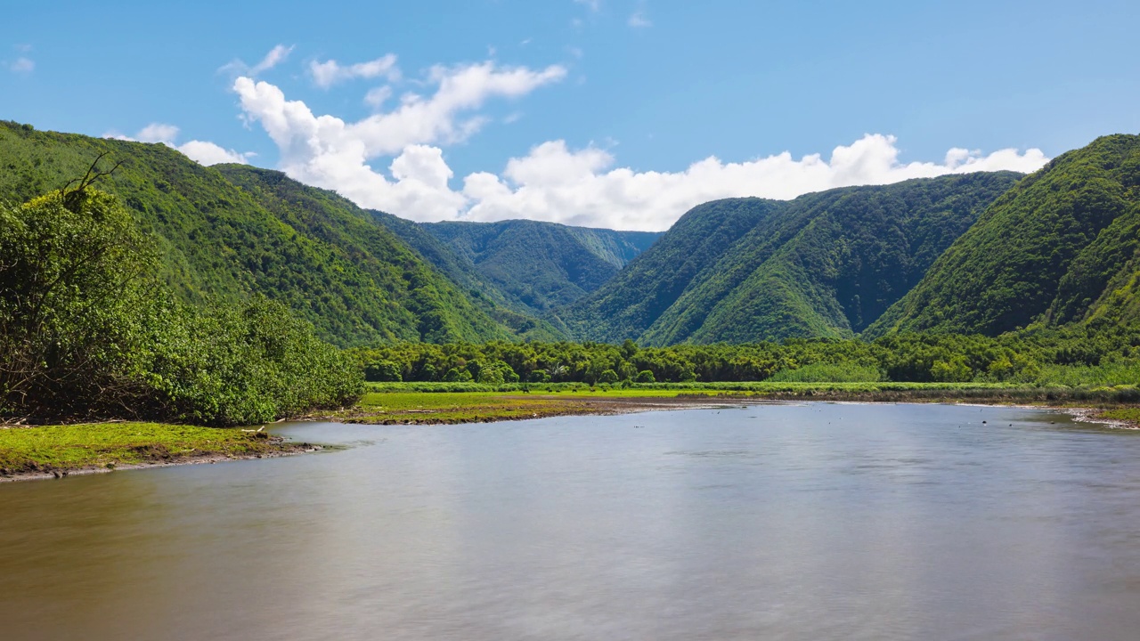 夏威夷大岛波洛卢山谷的时间流逝视频素材