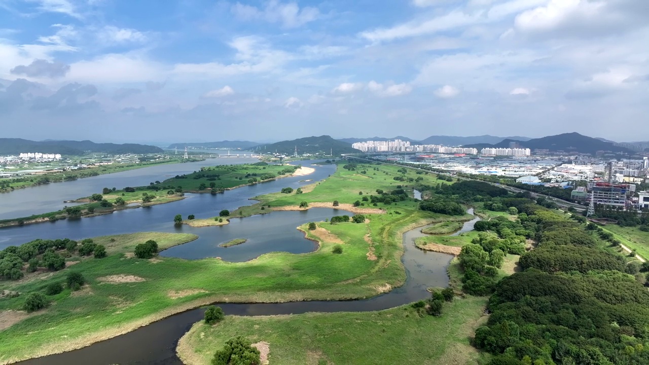 锦湖江、洛东江、达城seupji湿地(大邱达城郡)视频素材