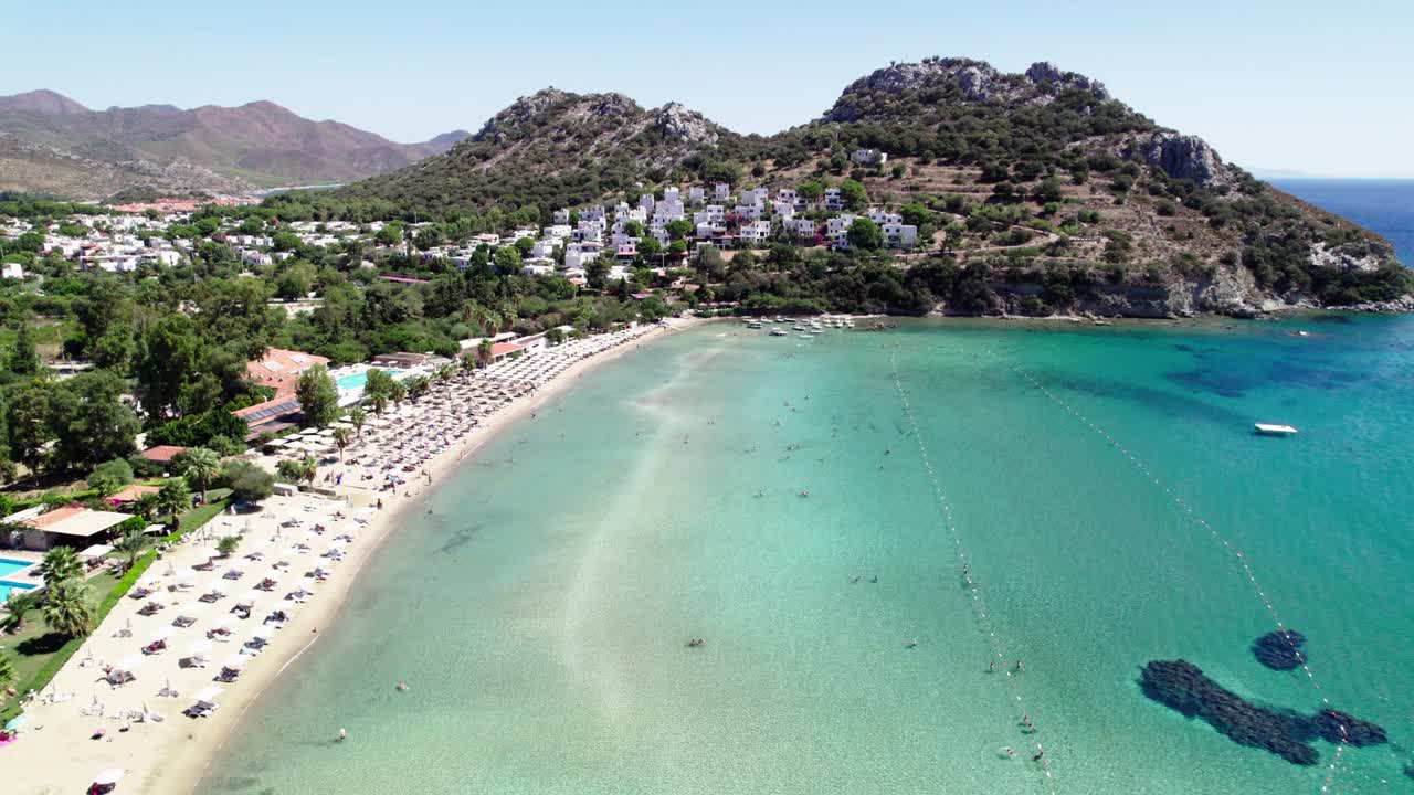 达卡的Karaincir海滩(Karaincir Bay)。Mugla,土耳其。视频素材