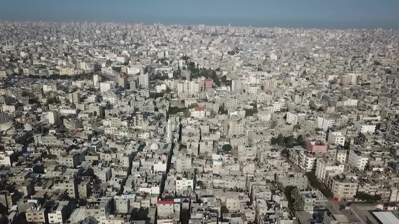 加沙地带鸟瞰图视频素材