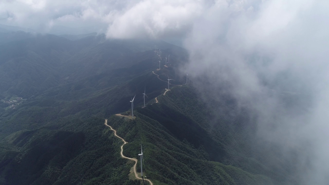 山上风力大，云雾大视频素材