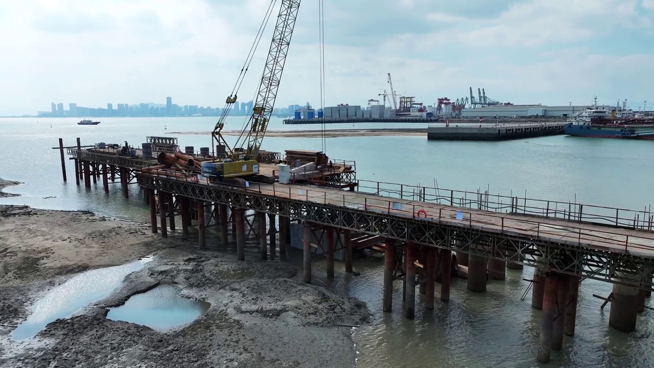 海上公路建设项目视频素材