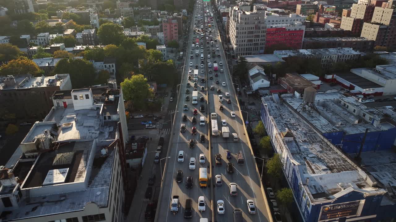 高峰时间-纽约市-鸟瞰图视频素材