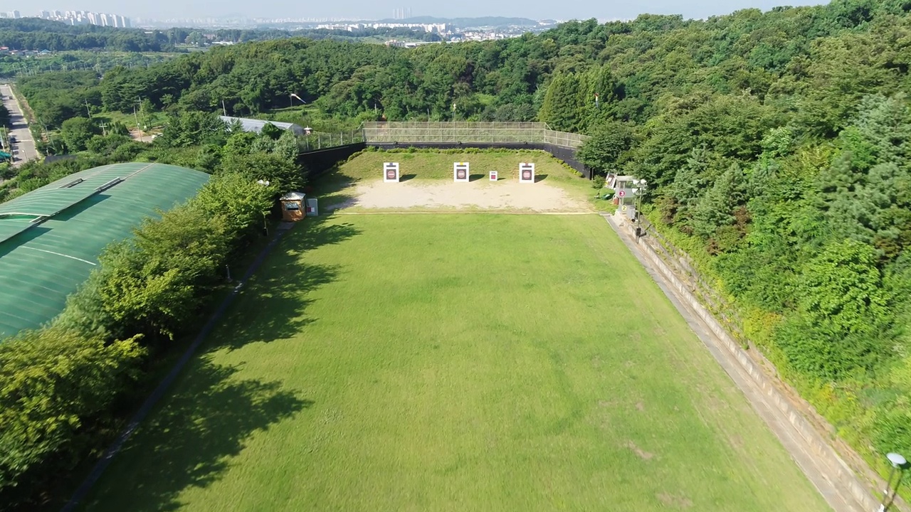 韩国仁川桂山市立射箭场视频素材