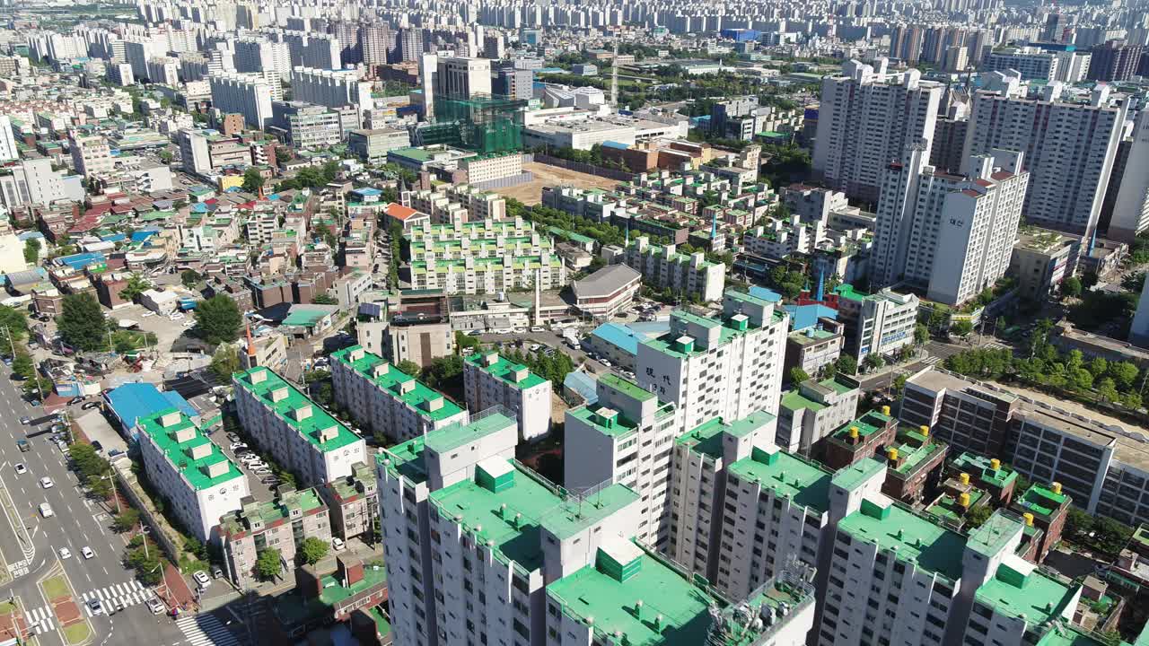 建筑和住宅区/ gyyang区，仁川，韩国视频素材