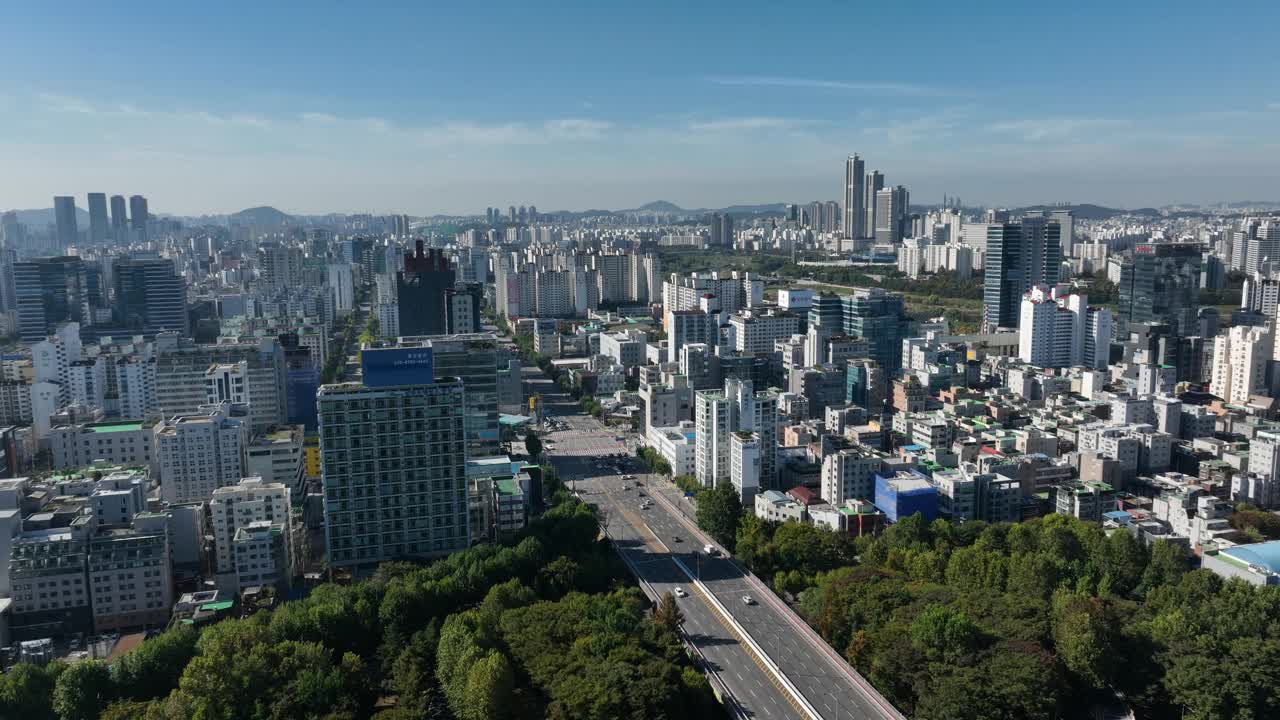 韩国首尔永登浦区汝矣岛CBD及周边地区视频素材