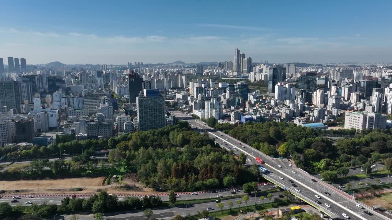 奥林匹克大道及其周边/韩国首尔永登浦区视频素材