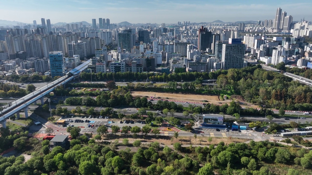 杨花桥、奥林匹克高速公路及周边/韩国首尔永登浦区视频素材