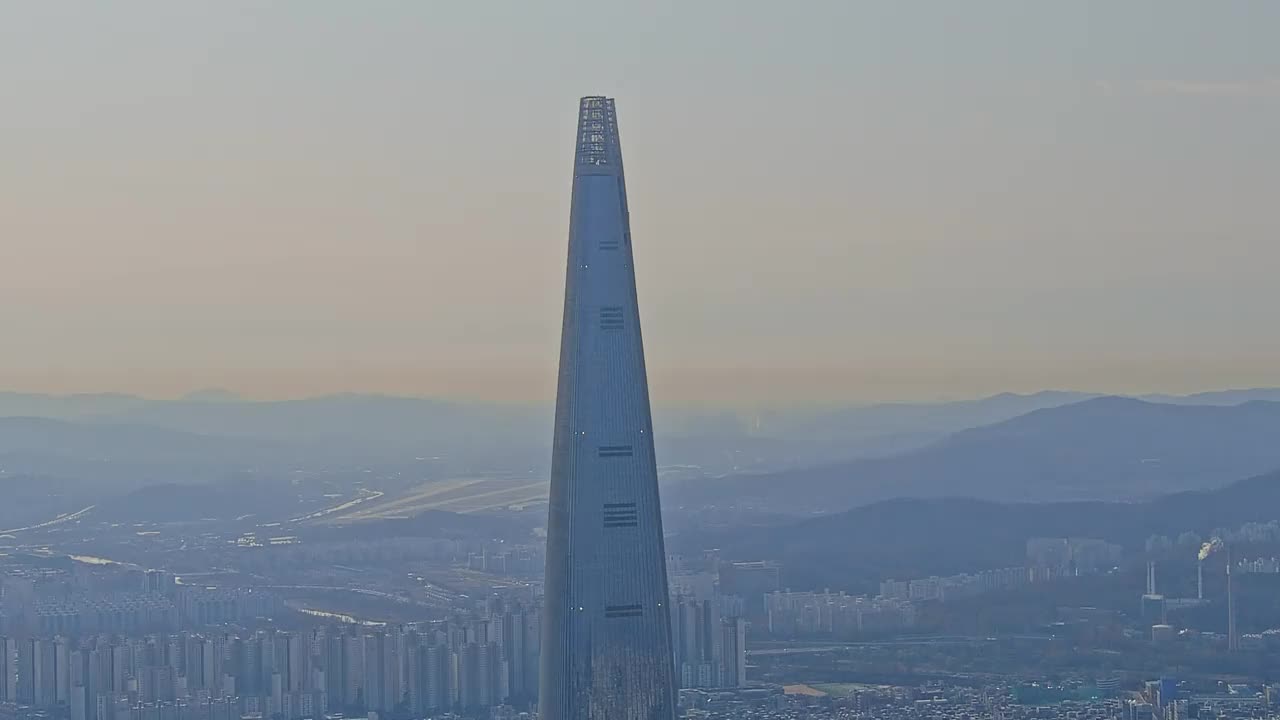 蚕室，乐天世界大厦及其周边/韩国首尔松坡区视频素材