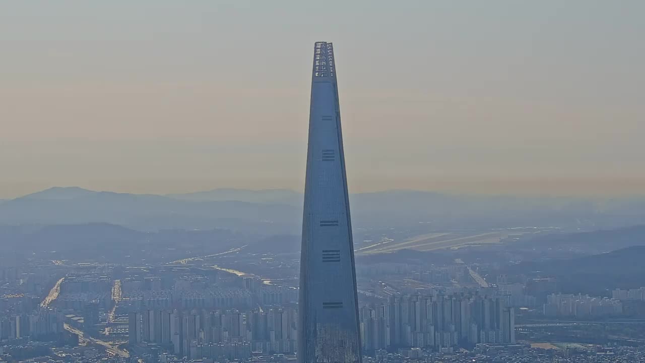 蚕室，乐天世界大厦及其周边/韩国首尔松坡区视频素材