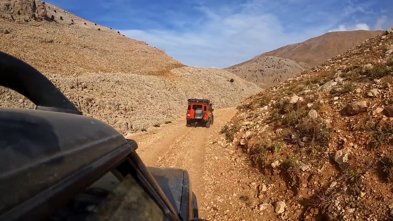 在土耳其的山路上开吉普车越野车。
​视频素材