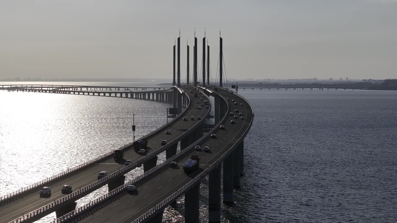 跨海大桥鸟瞰图视频素材