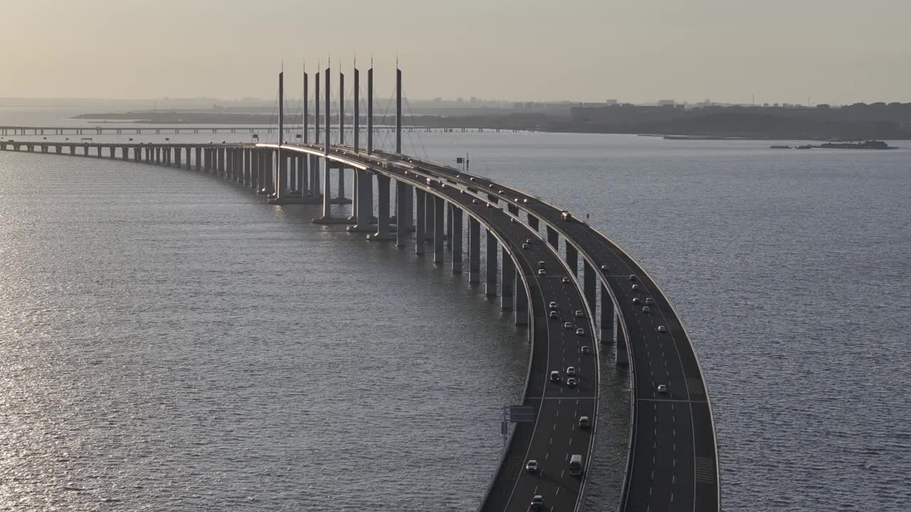 跨海大桥鸟瞰图视频素材